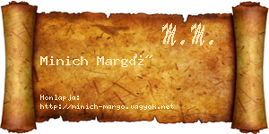 Minich Margó névjegykártya